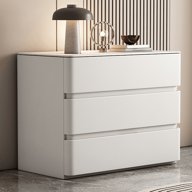 Art Deco Bedside Cabinet Nightstand with 3 Drawers and Sintered Stone Countertop thumbnail 8