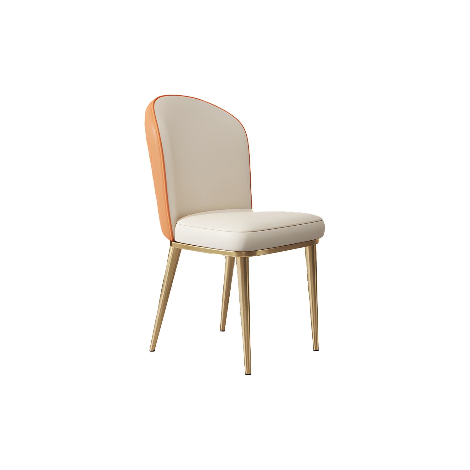 Glam Style Side Chair Leather Gold Frame Dining Chair for Home thumbnail 13