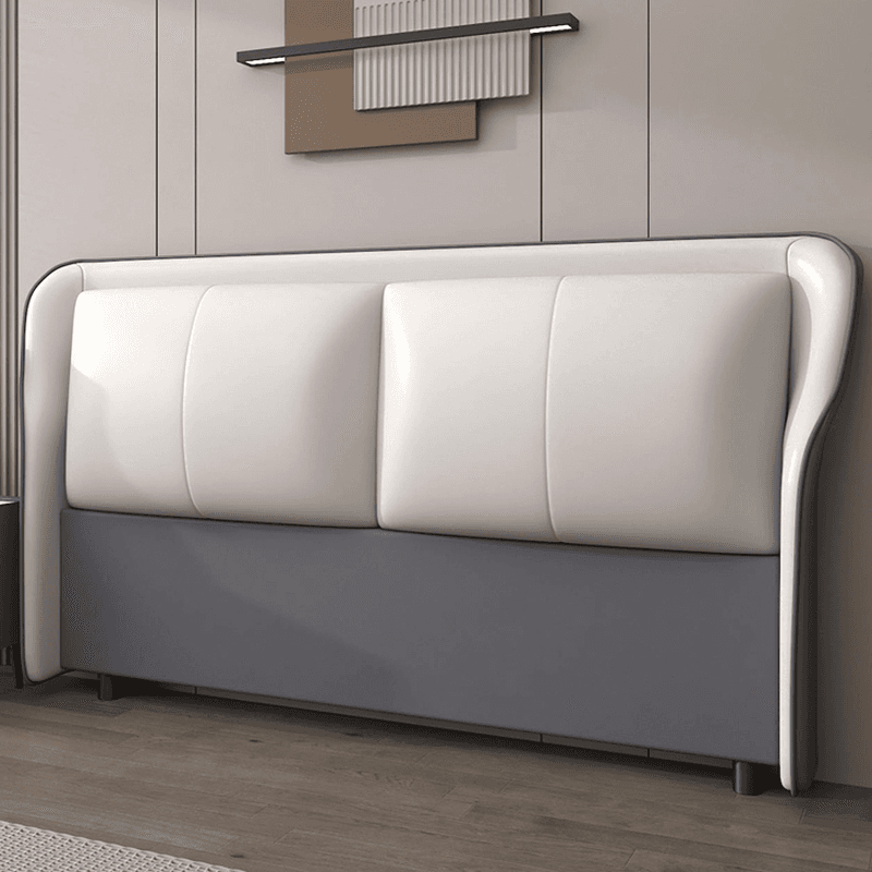 Trendy Wingback Headboard with No Distressing in Natural Wood, Rectangle Shape for Full/Queen Bed with Sponge Upholstery and Standard Height thumbnail 8