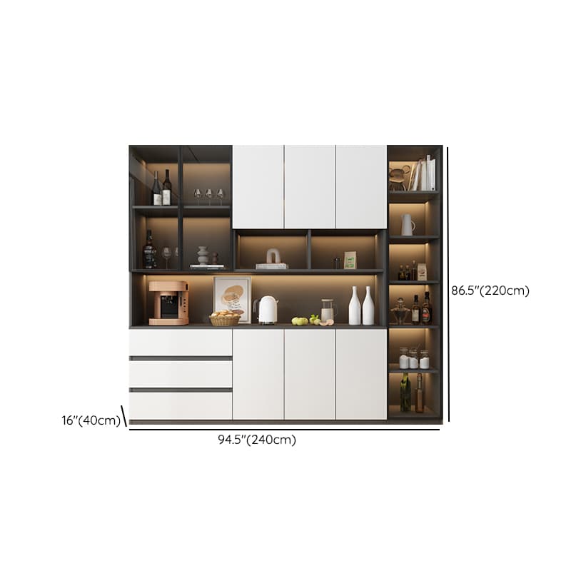 Two Toned Unclosed & Self-supporting Wide Sideboard with 2 Shelves & Benchtop thumbnail 31
