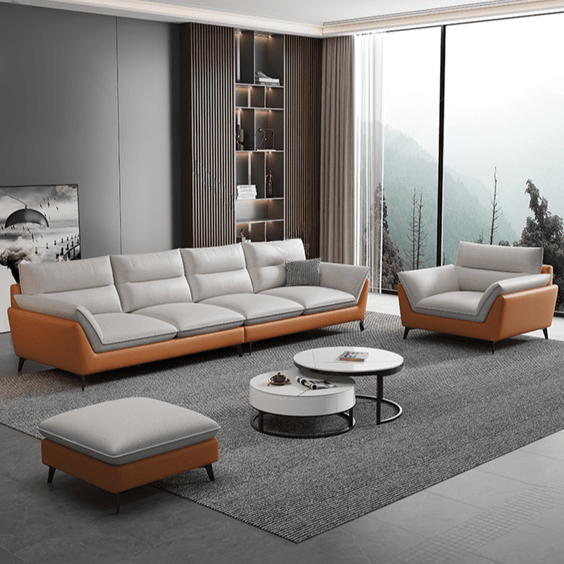 Tech ClothUpholstered Sofa Couch/Single Sofa in Chalk for Parlor with Flared Arm in a Modern Style thumbnail 3