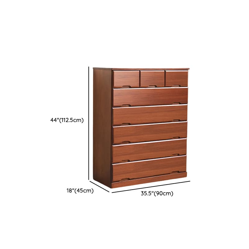 Sepia Minimalist Raw Wood Lingerie Chest/Dresser Vanity Combo with Multiple Drawers in Vertical/Horizontal Orientation thumbnail 23