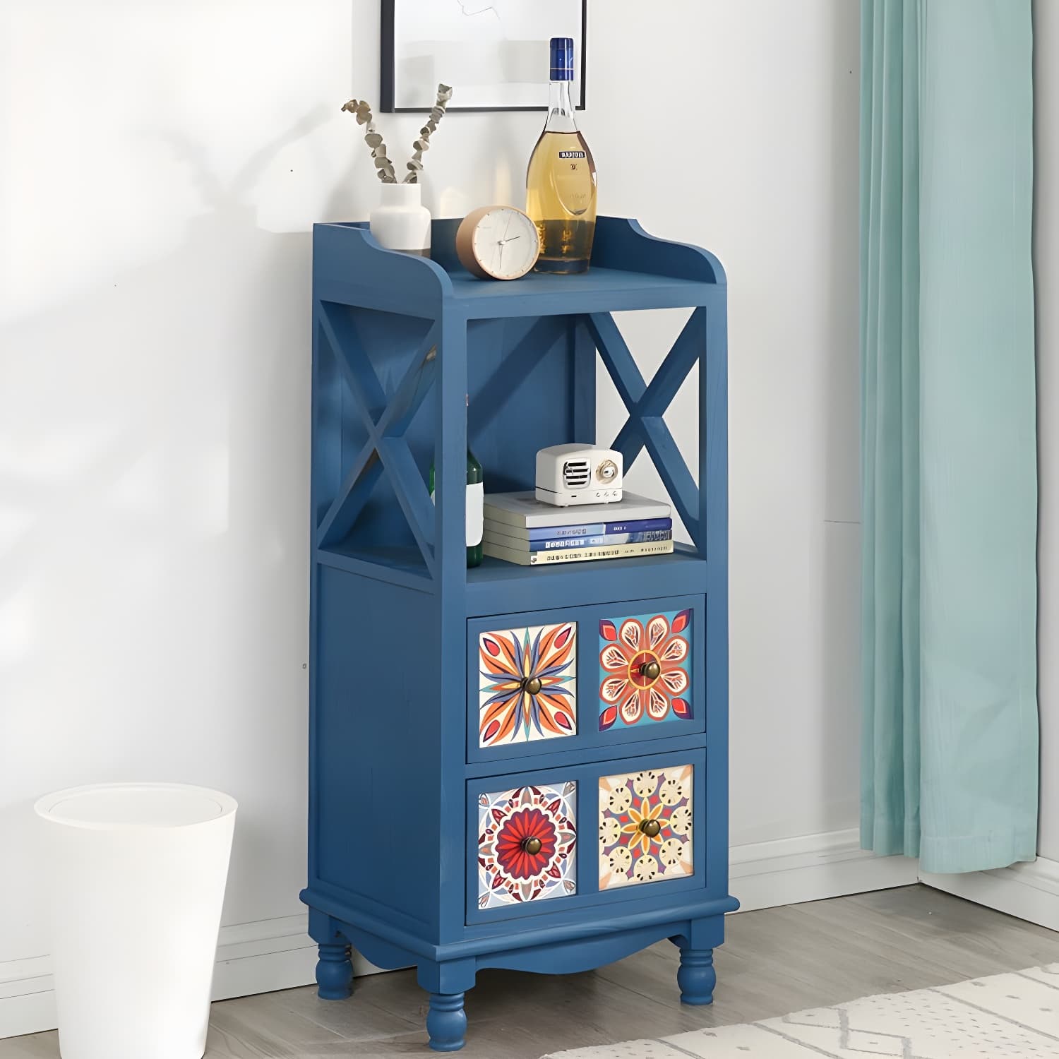 Rustic Farmhouse Wood Server - Compact Sideboard with Drawers and Open Storage thumbnail 1
