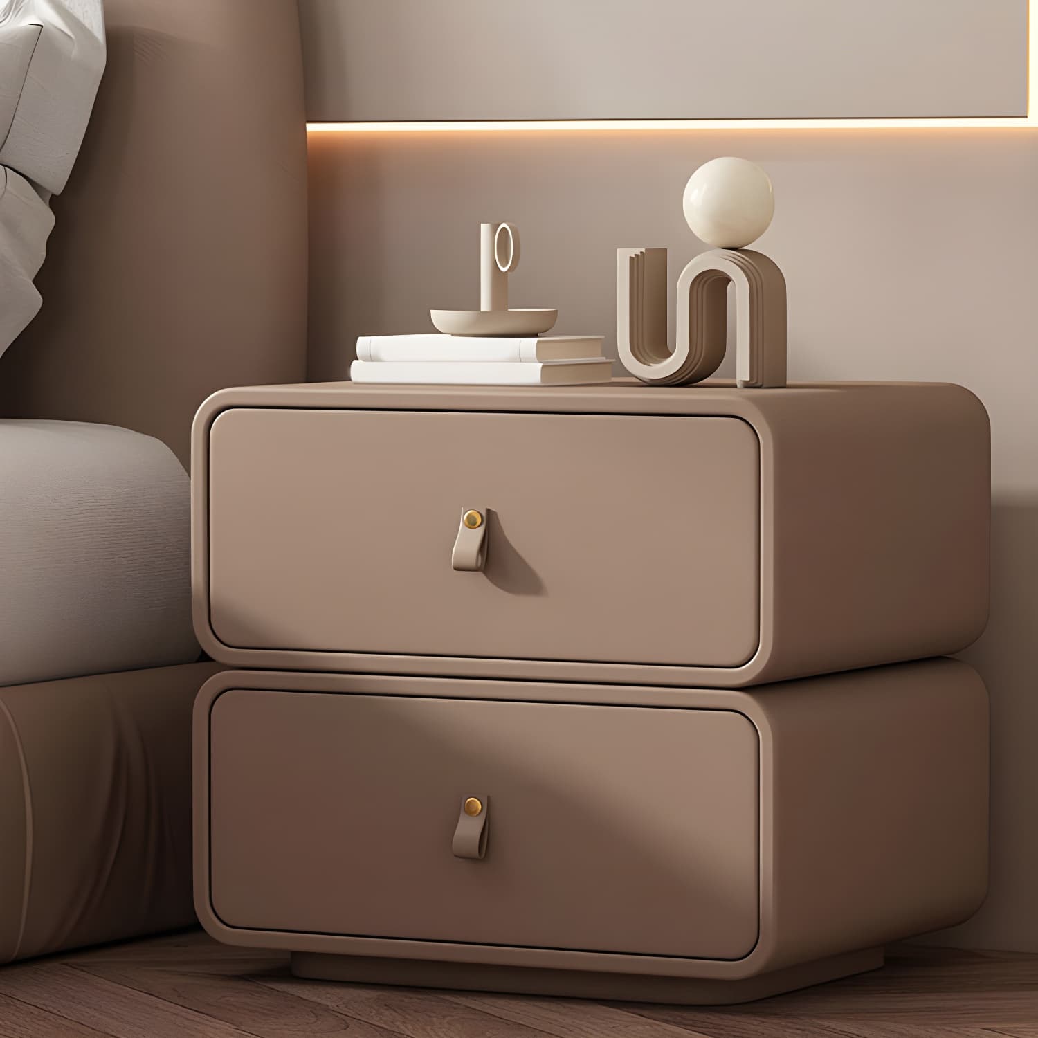 Modernism Bedside Desk Shape in Rectangular with Two-drawer for Bedroom thumbnail 22