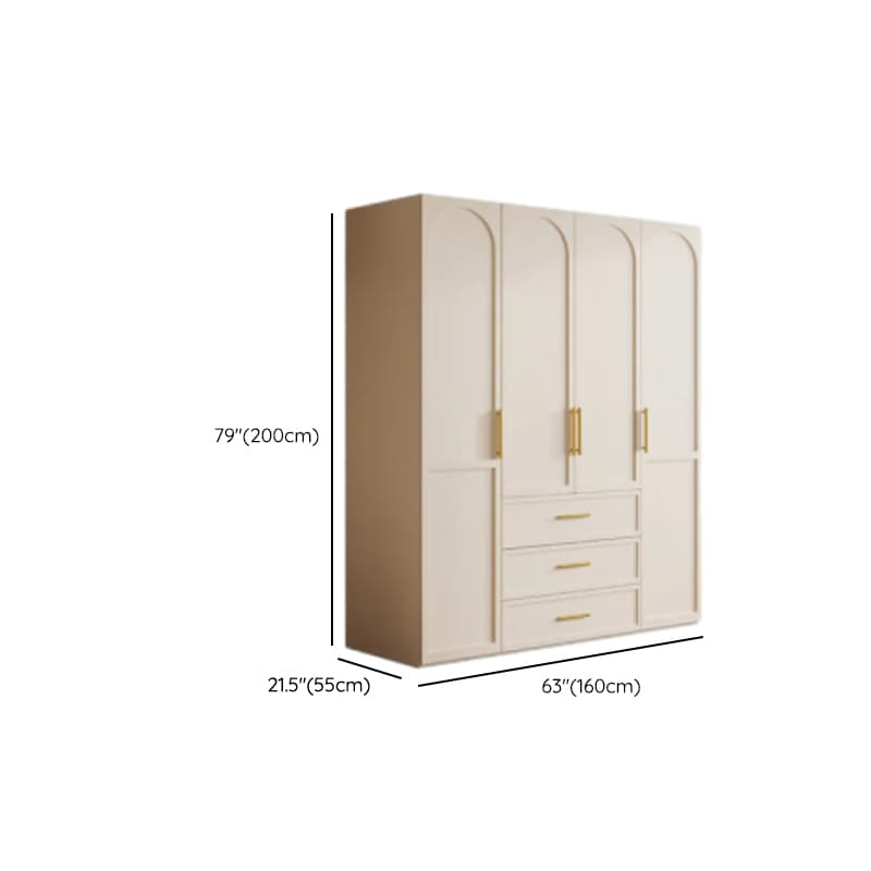 Simplistic White Detached Almirah with 3 Drawers, Interior Shelves, and Hinged Door thumbnail 13