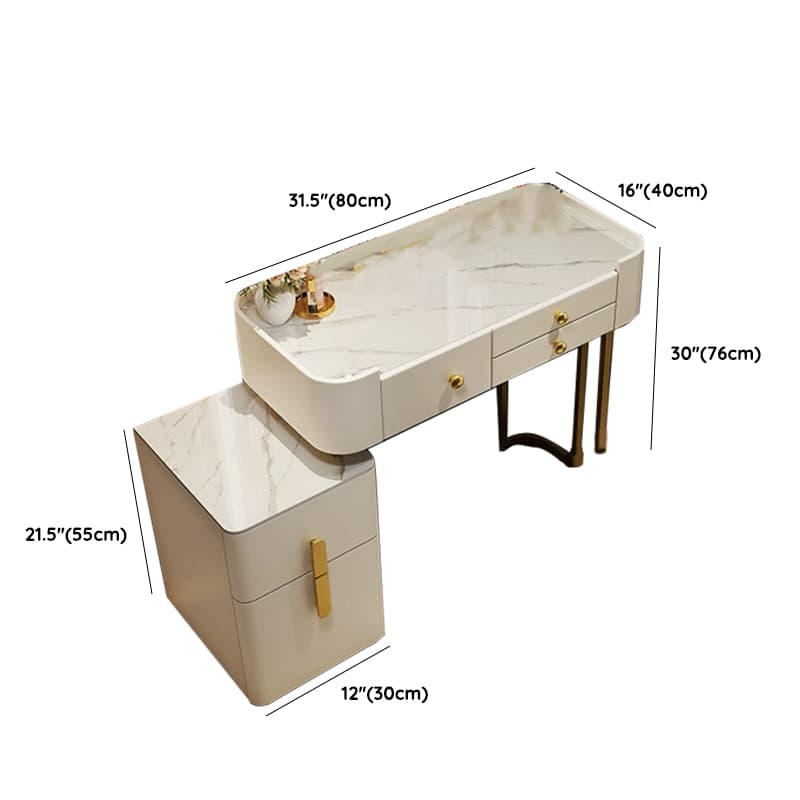 Contemporary Slate Countertop Adjustable Makeup Vanity with Drawers for Bedroom thumbnail 16