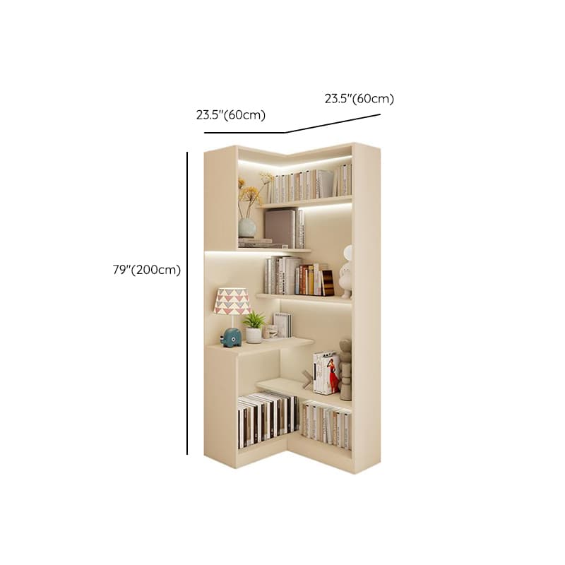 Modern Simple Style Nook Decorative Cabinet with 7 Exterior Shelves, Composite Wood Countertop in Chalk thumbnail 5
