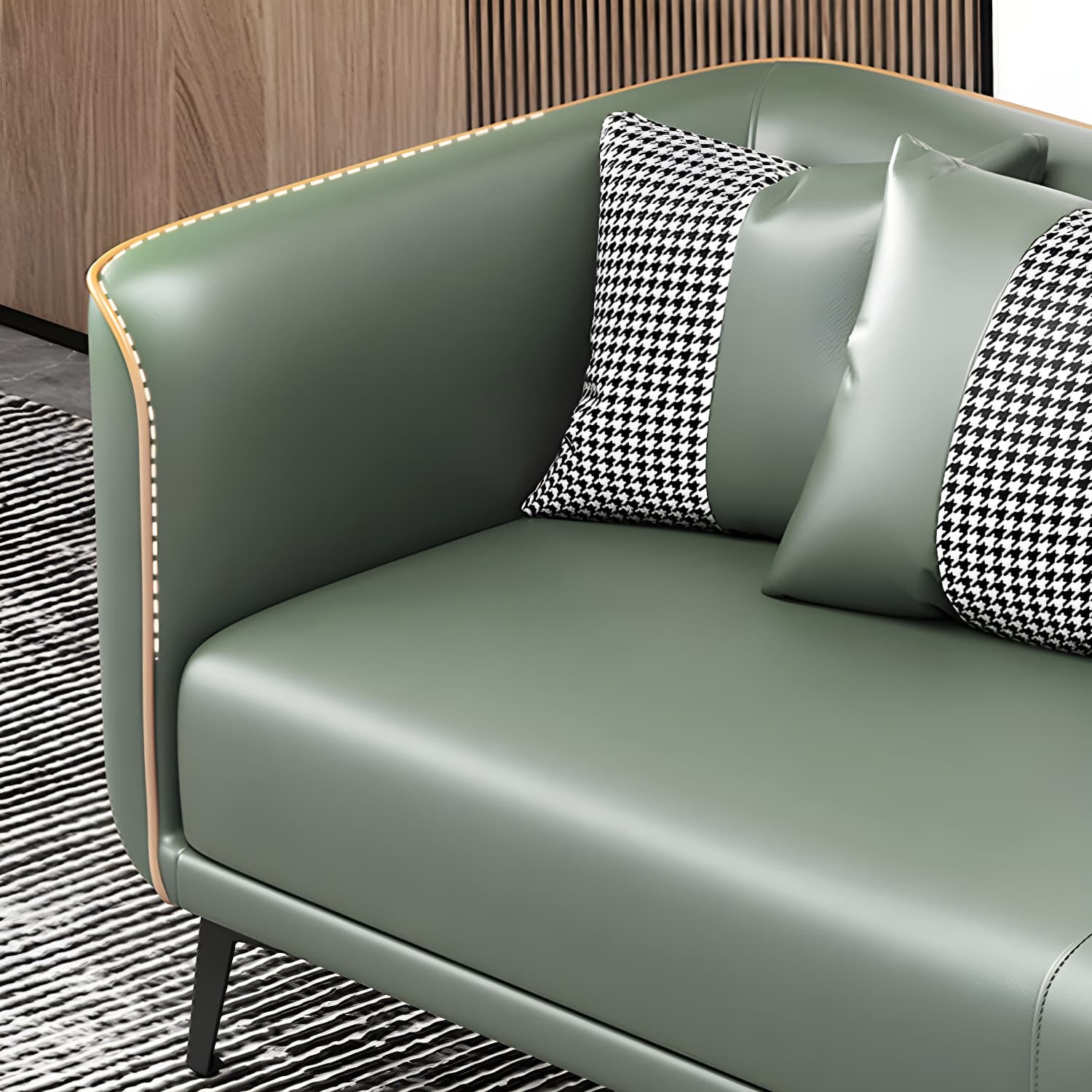 Modern Square Arm Standard Sofa Metal Legs Settee for Living Room thumbnail 18