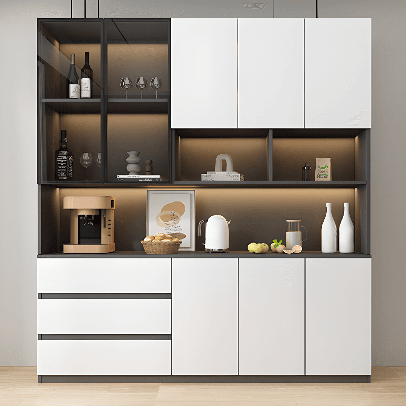 Two Toned Unclosed & Self-supporting Wide Sideboard with 2 Shelves & Benchtop thumbnail 17