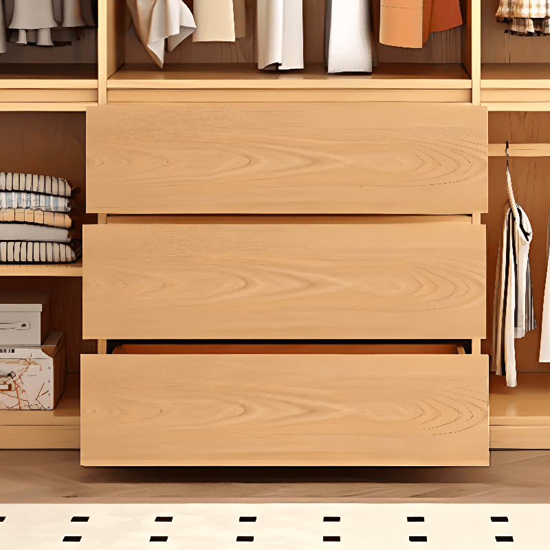 Natural Finish Unfixed Almirah Manufactured Wood Soft Close Drawer Soft Close Door Hinged thumbnail 6