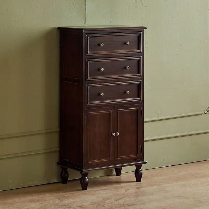 Scandinavian Narrow Metal Lingerie Chest/Semainier, Features 1 Cabinet and Included Shelves - image 4