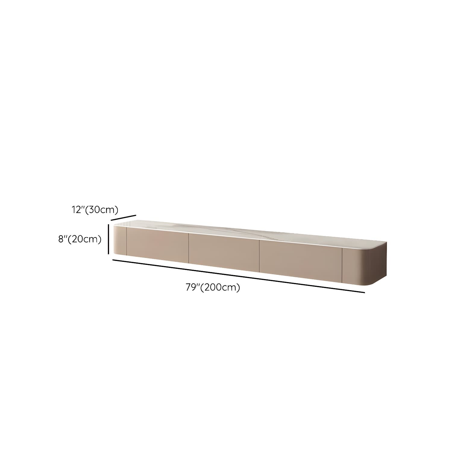 Brown Modern TV Stand with Floating Mount Design, Drawers, and Cable Management thumbnail 11