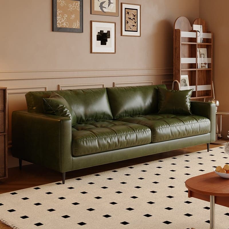 Tear Resistant Standard Sofa with Pu Upholstery in Grey/Light Green/Auburn thumbnail 8