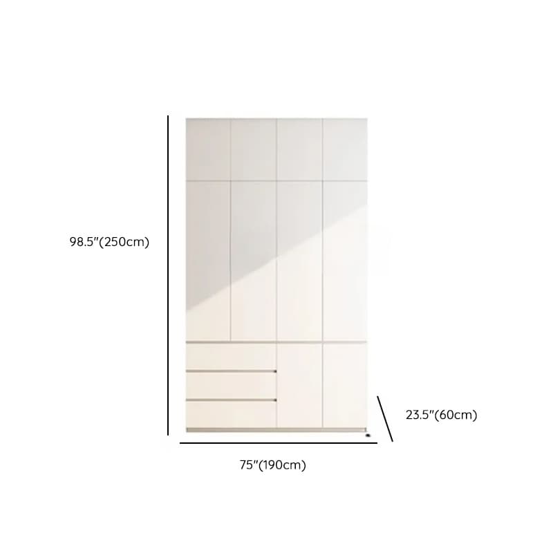 Minimalist Chalk Wooden Cabinet Armoire with Soft Close Drawer, Soft Close Door, Interior Shelves, and Clothing Rod thumbnail 24