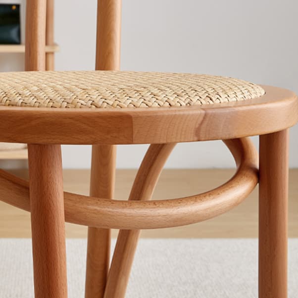 Scandinavian Wooden Side Chair with Standard Height and Armless Design thumbnail 17