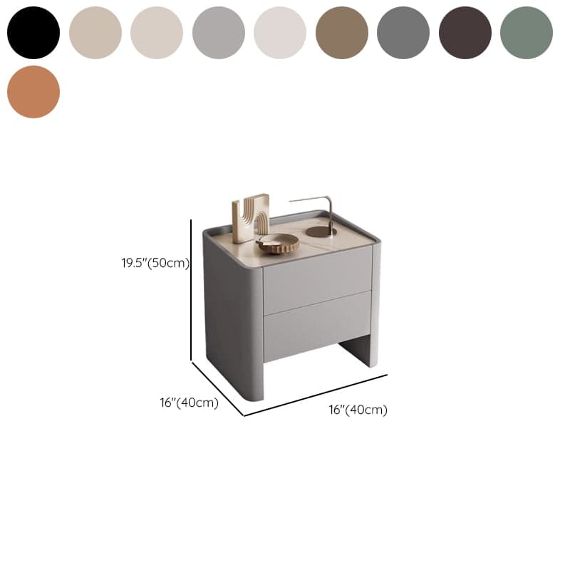 Stylish Drawer Storage Nightstand with 2 Drawers, Stone Countertop, and Leg thumbnail 16