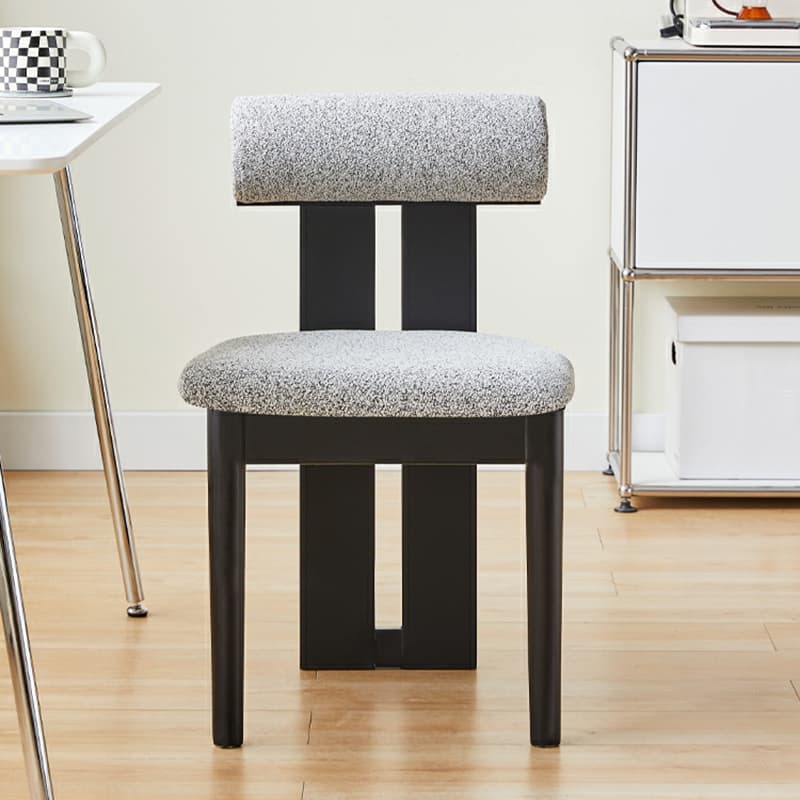 Stable Slat Back Upholstered/Faux Leather/Velour Armless Chair with Wood Legs in a Minimalist Style thumbnail 9