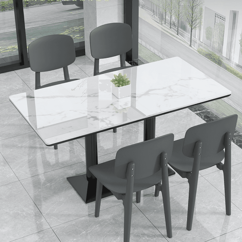 Minimalist/Luxurious Dining Table with Slate Stone Top, Fixed Table, Seats 4/2 thumbnail 6