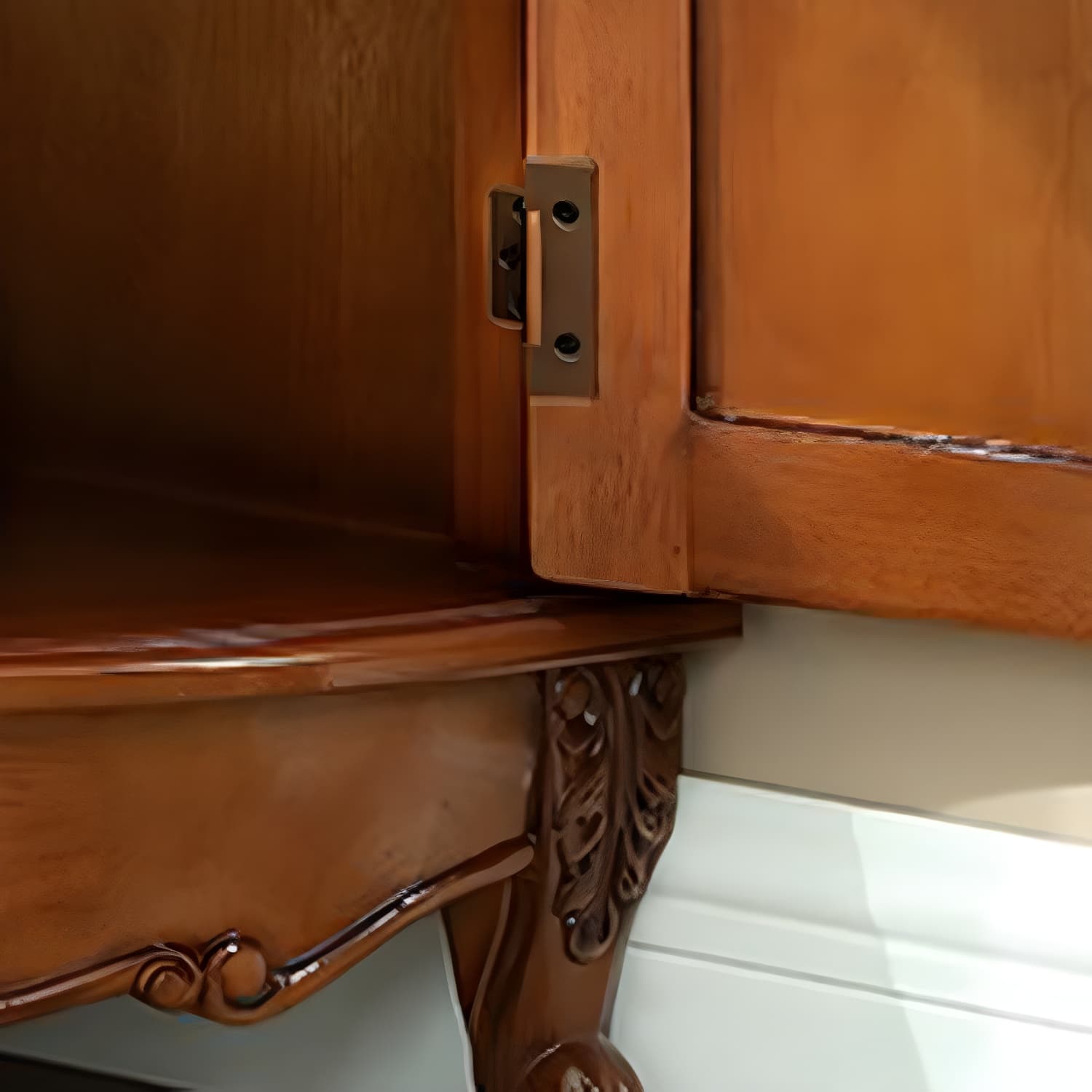 38.58"/47.24" Tall Brown Corner Cabinet , Wooden Storage Cabinet thumbnail 6