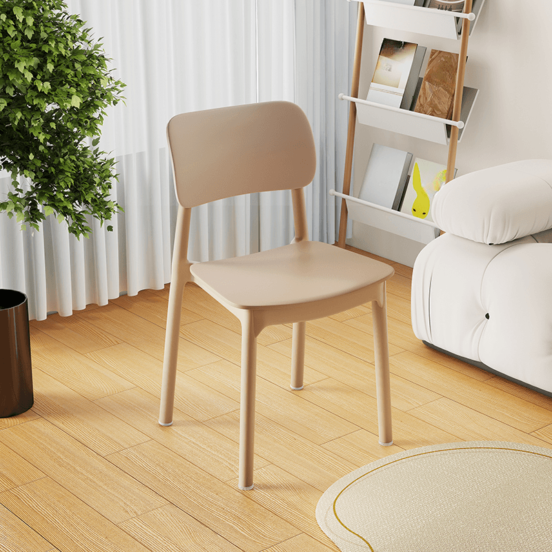 Art Deco Parlor Side Chair with Ventilated Back, Ink/Dark Gray/White Synthetic Material Legs, Pile-upon-able, and Foot Pads thumbnail 7