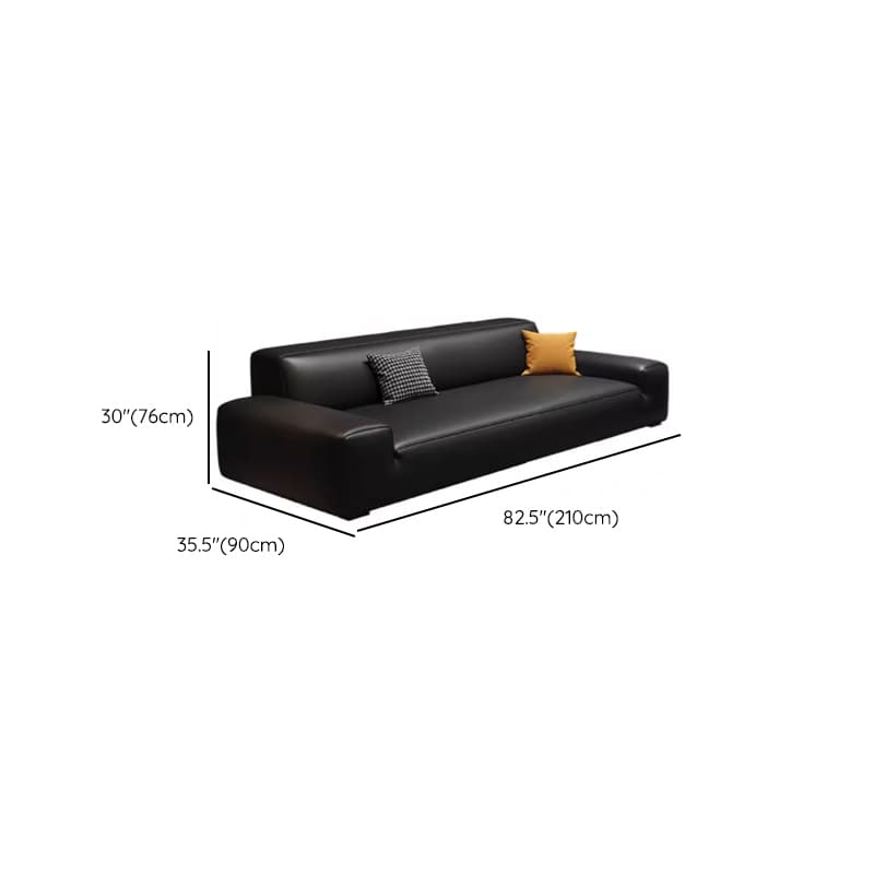 Modern Solid Color Water Resistant Sofa in Midnight Black with 6-seater Capacity and 2 Pillows thumbnail 11
