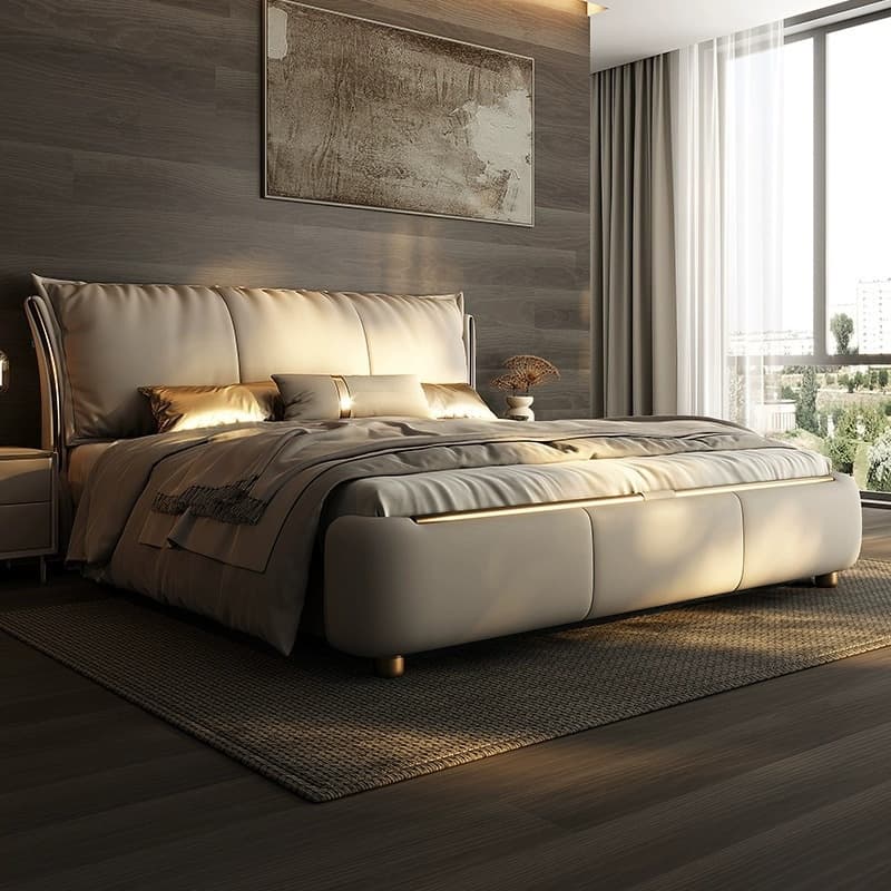 Light Gray Luxurious Solid Color Storage Bed/Platform Bed with Pine Wood Frame for Living Room thumbnail 2