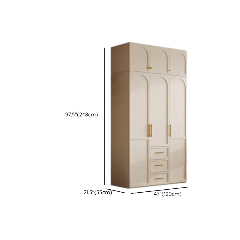 Simplistic White Detached Almirah with 3 Drawers, Interior Shelves, and Hinged Door thumbnail 22