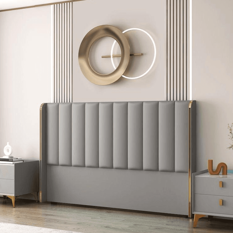Modish Style Wingback Headboard in Timber with No Distressing, Rectangle Shape for King/Queen/Full Bed, Featuring Sponge Upholstery and Standard Height thumbnail 3