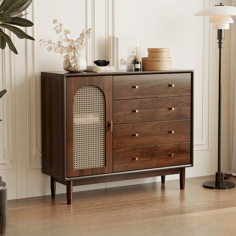 Independent Composite Wood Utility Storage Cabinet with Cabinet, Glass Door, Flexible Shelf, and Cabinet Knobs in Cocoa thumbnail 4