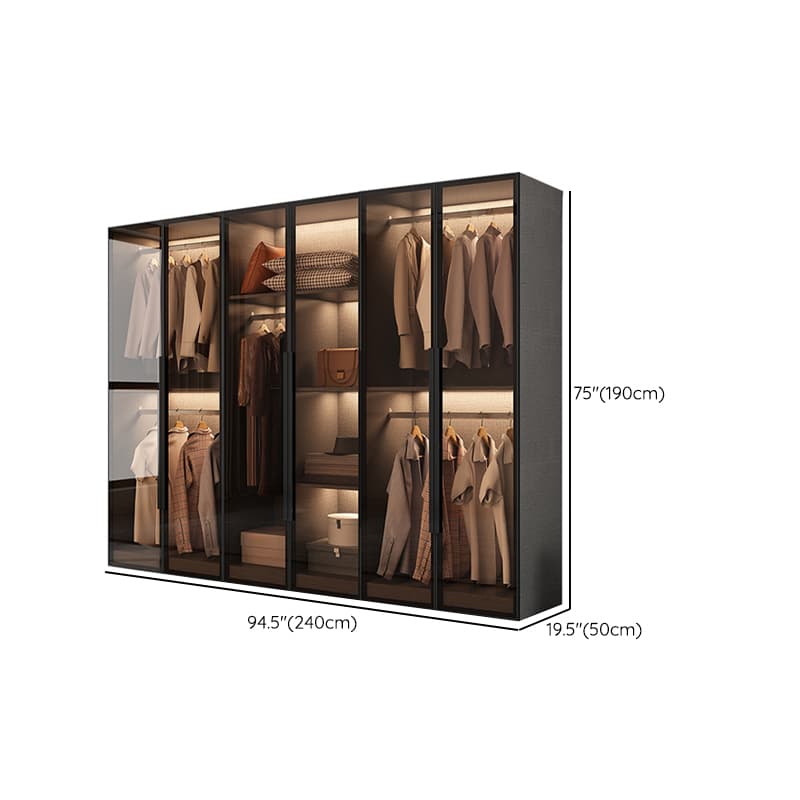 Ink Casual Lumber Wardrobe with Soft Close Door, Interior Shelves, and Hanging Rod thumbnail 18