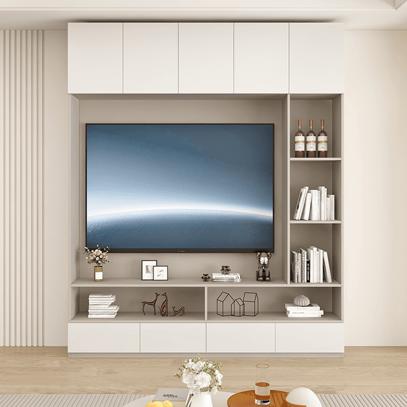 Rectangular Entertainment Center with Hutch, 2 Bookcases, Bridge, and Hutch Included thumbnail 1