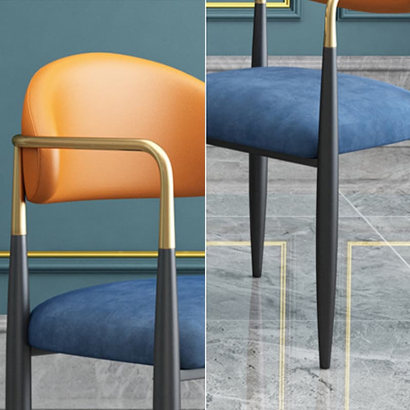 Faux Leather/Velour Upholstered Arm Chair with Arms and Black Legs in a Casual Style thumbnail 13