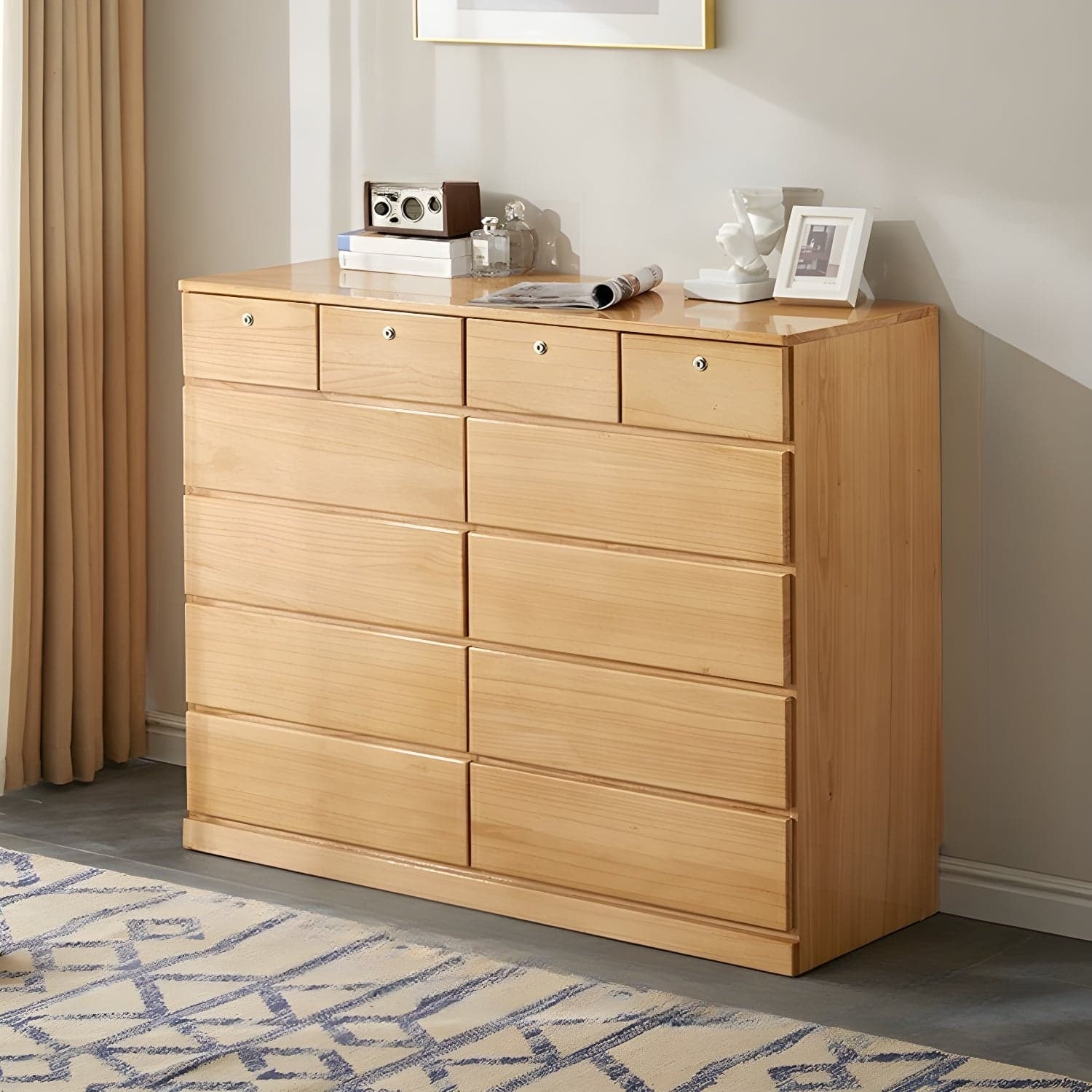 Elegant Medium Wood Scandinavian Dresser with Self-Close Drawers thumbnail 5