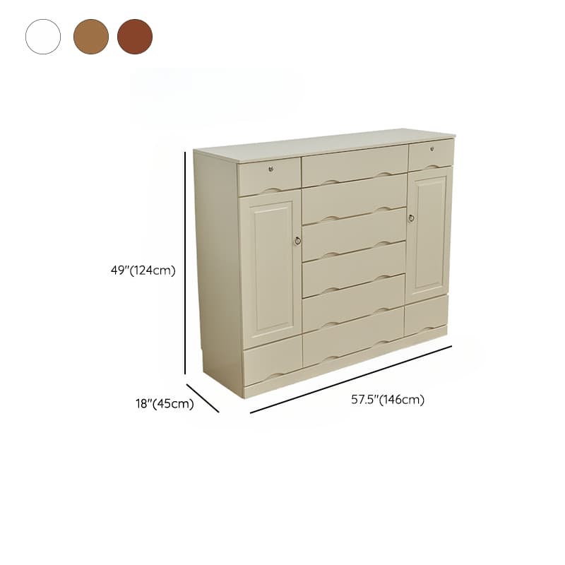 Modern Solid Wood Combo Dresser with Shelves, Drawers, and Cabinet Storage thumbnail 20