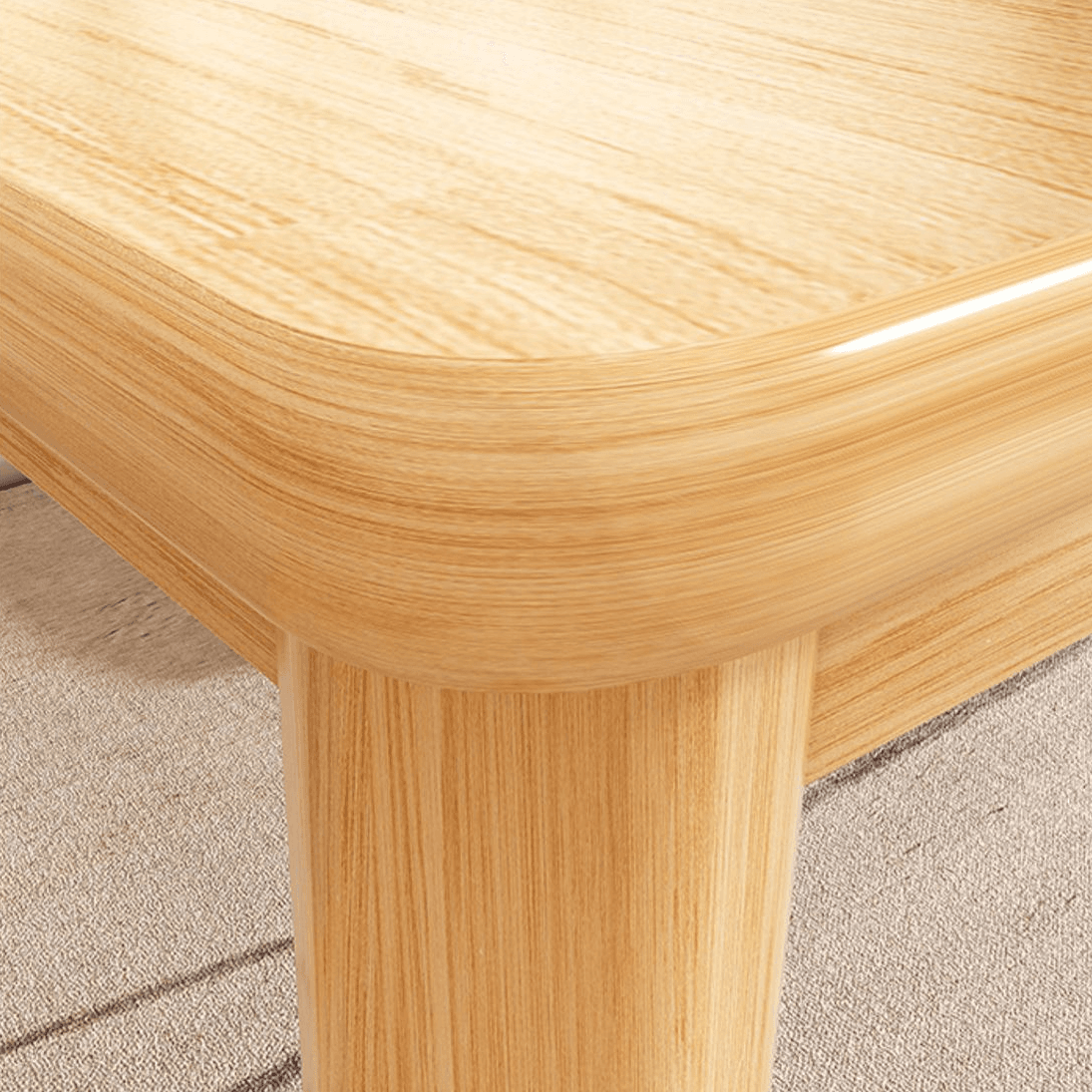 Dining Table Set with Rectangular Recycled Wood Top, 4 Legs, Fixed Table, Padded Chair with Back, Available in 5-piece/7 Piece Set/3 Pieces thumbnail 8