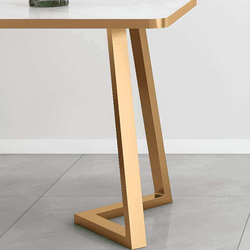 Glamorous Stone Top Sleigh Base Dining Table Set thumbnail 24