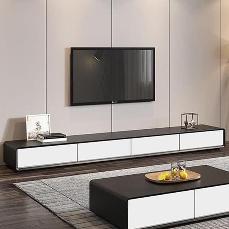 Contemporary Oblong Wood TV Stand Console with Storage Drawers thumbnail 20