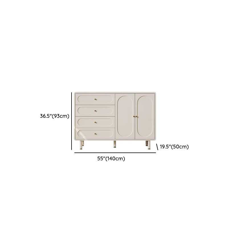 Chalk Casual Particle Board Wood Console Dresser with 5/4 Drawers, Hutch, 3 Interior Shelves, Horizontal thumbnail 18