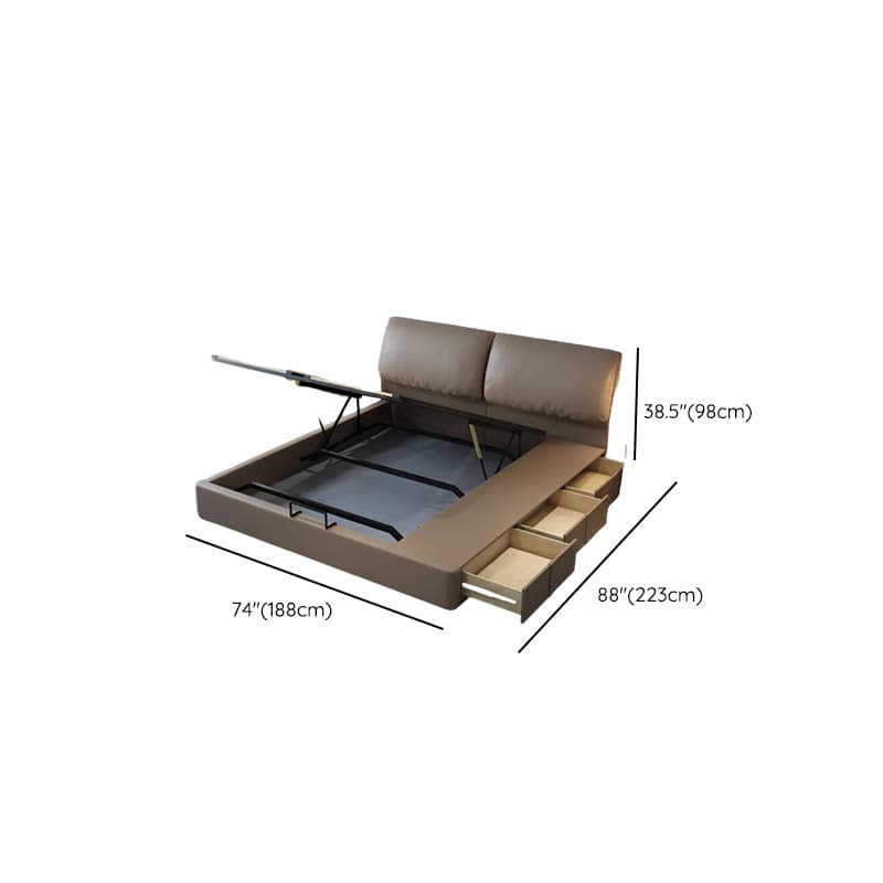 Storage Included Panel Bed with 3 Storage Boxes, Pine Wood Frame, and Sponge Upholstery thumbnail 12