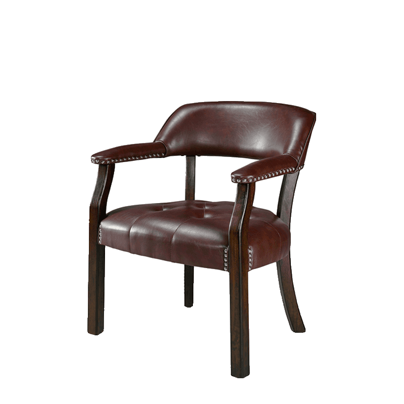 Sturdy Dining Room Arm Chair with Rollers, Decorative Nailhead, and Outlined Frame thumbnail 2