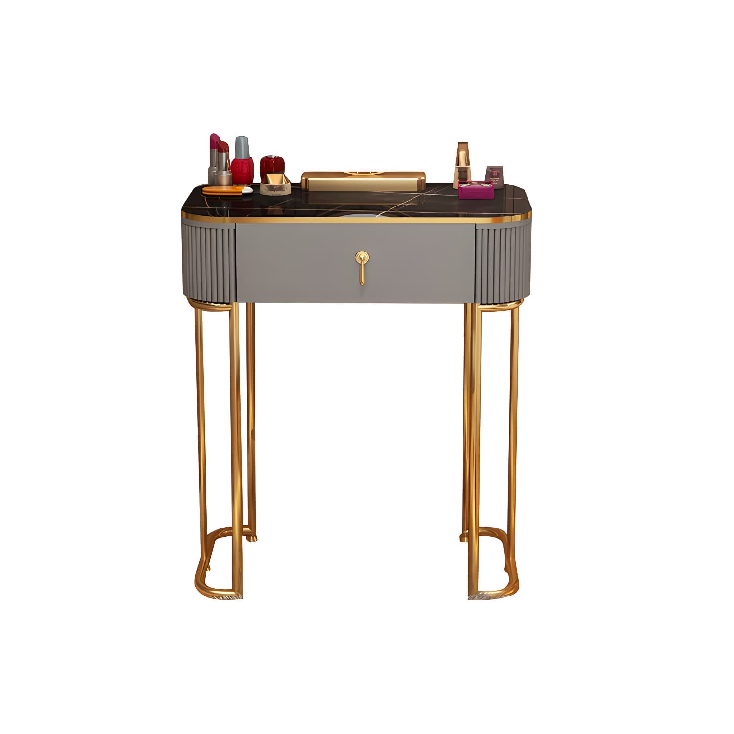 Removable Makeup Counter Bedroom Vanity Dressing Table with Lighted Mirror thumbnail 14