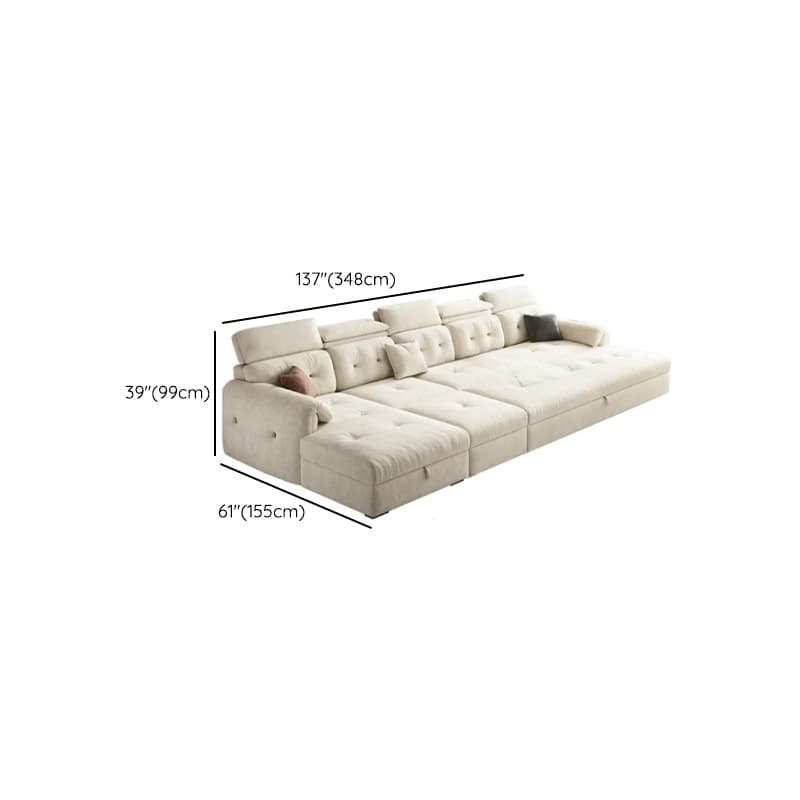 Straight White Sofa Recliner with Under-seat-storage and Stitch-tufted Design in Horizontal Orientation thumbnail 12