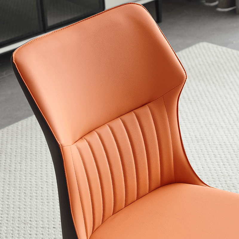 Minimalist Side Chair with Closed Back, Padded Upholstery, and Ink Metal Legs thumbnail 11