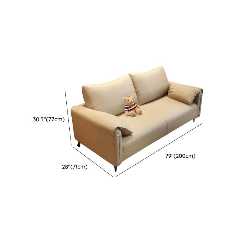 Modern Solid Color Tear Resistant Standard Sofa/Loveseat in Black/Ivory for 3-seater/Seats 2 thumbnail 19