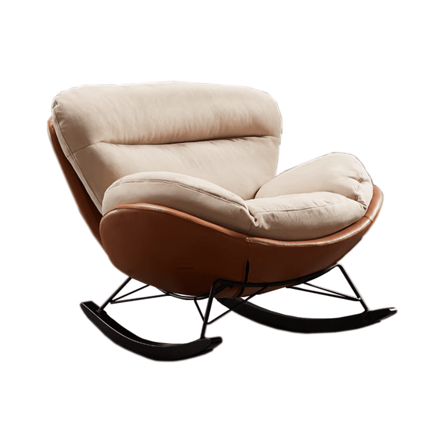Simple Upholstered Rocking Chair with Padded Comfort thumbnail 8