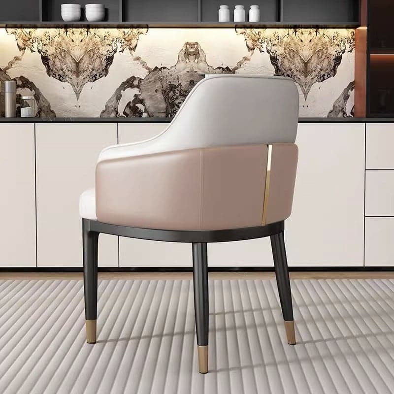 Stylish Modern Sloped Arm Chair for Kitchen & Dining with Low Back and Arms thumbnail 5