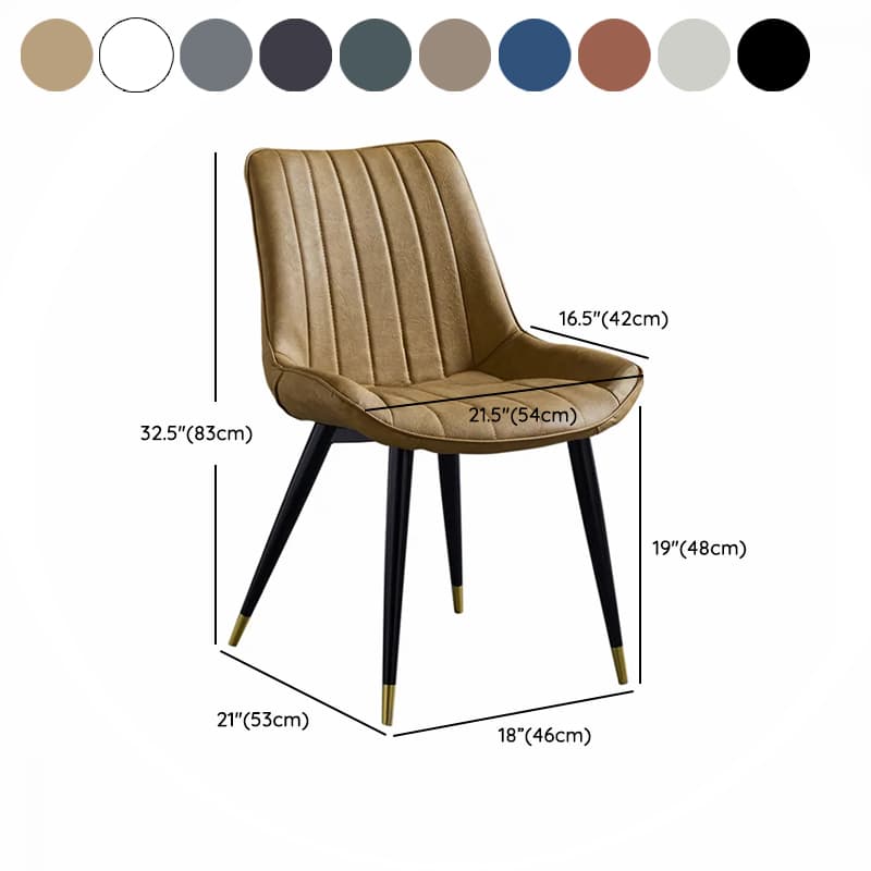 Outlined Faux Leather Upholstered Reliable Side Chair with Metal 4 Legs for Restaurant thumbnail 38