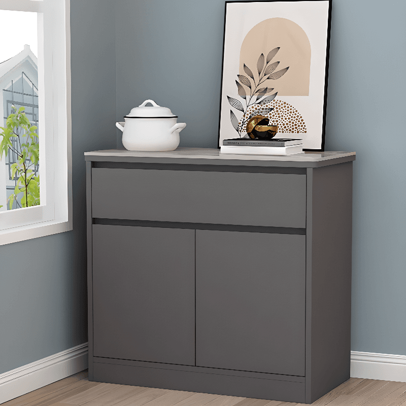 Buffet Table/Server with 1 Drawer, Drawers Storage, Sintered Stone Countertop, Adjustable Shelving, and 4 Doors/3 Doors/2 Doors Tabletop