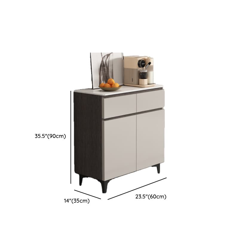 Modish Sideboard with 2 Drawers, 1 Shelf, Larder Storage, Sintered Stone Countertop, and 2/3 Doors thumbnail 10