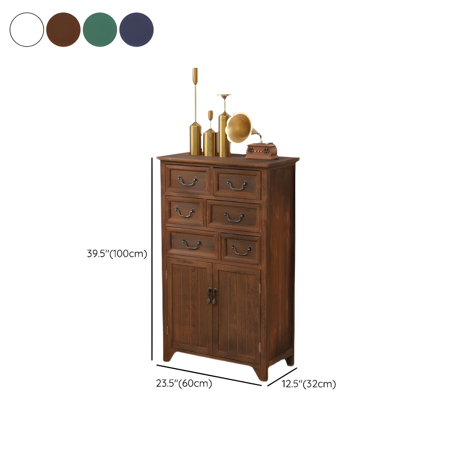 23.6'' Wood 1 Cabinet with Drawers Traditional Accent Cabinet in Distressed Finish thumbnail 16